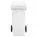 Bidone carrellato per raccolta differenziata 120 lt con coperchio PEHD Mobil Plastic bianco - 1/120/5-BIL