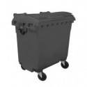 Cassonetto portarifiuti carrellato 770 lt con coperchio piano e maniglie a labbro Mobil Plastic grigio