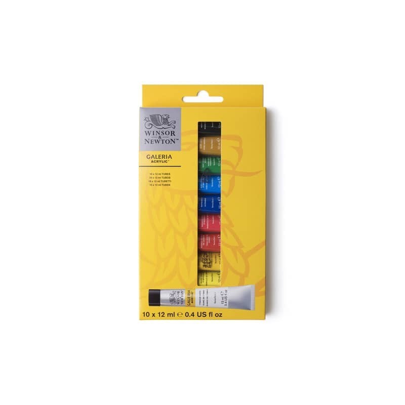 Set tubetti colore acrilico Galeria 12 ml Winsor&Newton colori assortiti - conf. 10 pezzi - 2190605