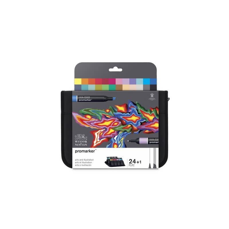 Pennarelli Winsor&Newton Promarker Art&illustration doppia punta fine-larga conf. 24 pz - colori assortiti - 0290078