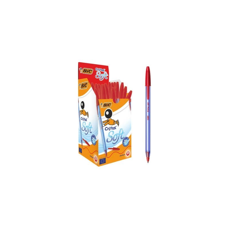 Penna a sfera BIC Cristal Soft 1,2 mm rosso conf. 50 pezzi - 9185201
