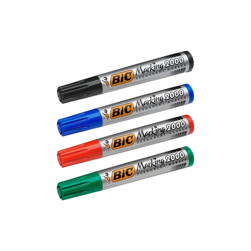Marcatore permanente BIC Marking 2000 punta conica 4,95 mm - assortiti - conf. 4 pezzi - 8209112