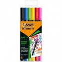 Pennarelli BIC Dual Tip Intensity con pennello assortiti rainbow - tratto 0,5 mm - conf. 6 pz - 989694