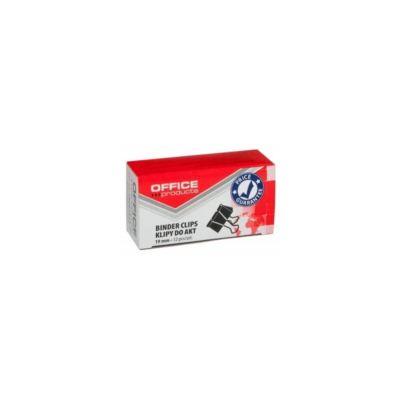 Molle fermacarte nero Office Products 19 mm - conf. 12 pezzi  - 18091919-05
