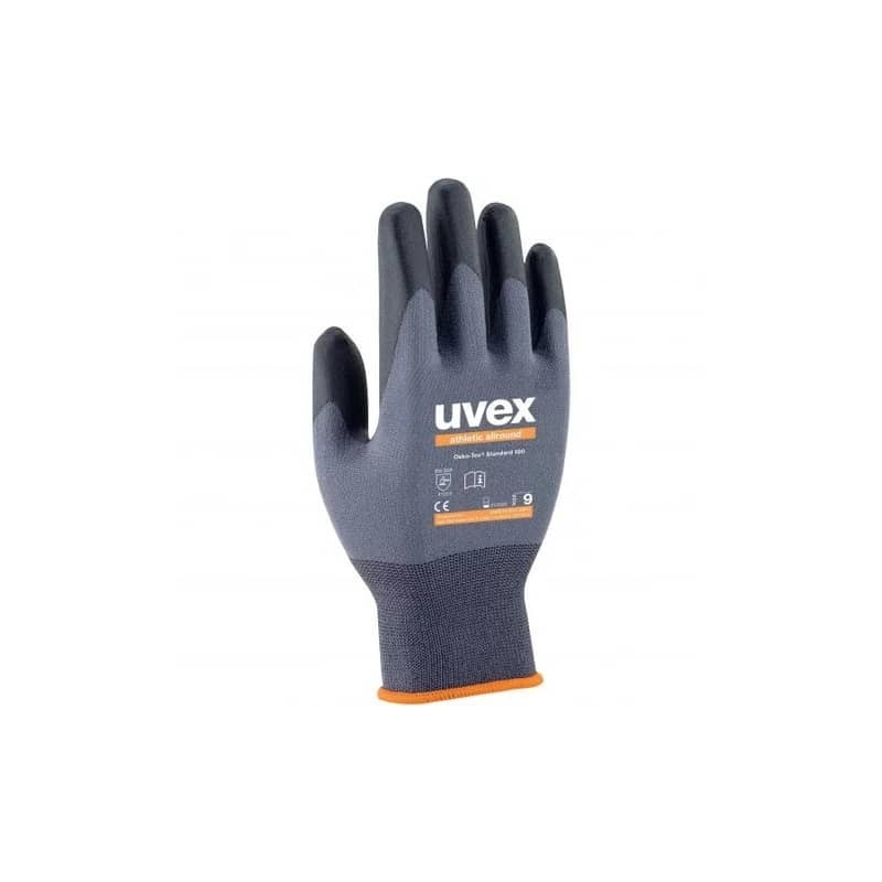 Guanti protettivi traspiranti Athletic allround PA/elastane - rivestimento schiuma NBR - grigio nero Uvex TG.10 (Conf.10)
