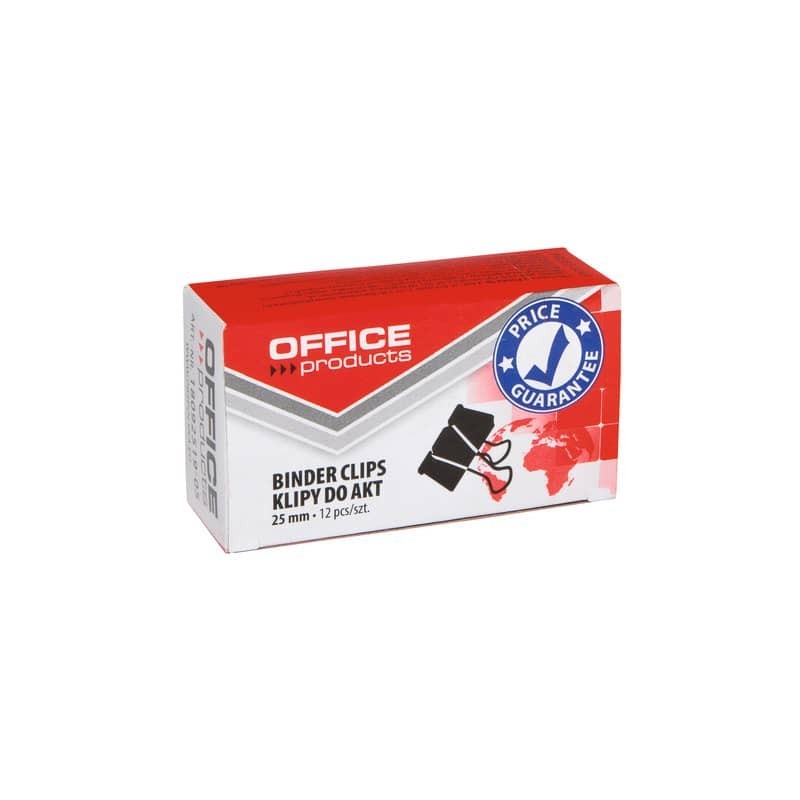 Molle fermacarte nero Office Products 25 mm - conf. 12 pezzi - 18092519-05