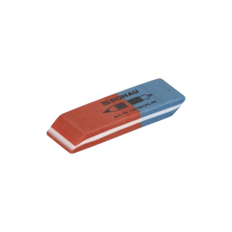 Gomma rosso/blu per matita e inchiostro Donau 57x19x8 mm 7301001PL-99 (Conf.40)