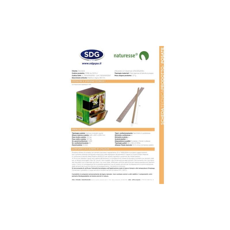 Palette in legno BIO monouso 190 mm imbustate con dispenser Scatolificio del Garda in conf. da 1000 pz - 13786