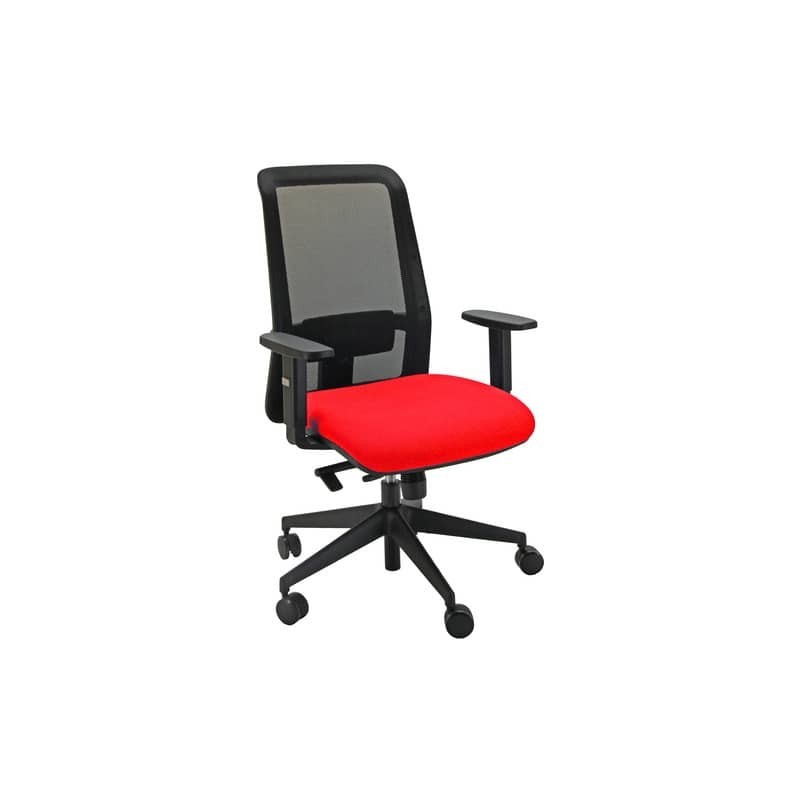 Sedia operativa girevole con schienale in rete PPL serie ECO synchro Jet Unisit rosso - JEA/BR1/ER ROSSO