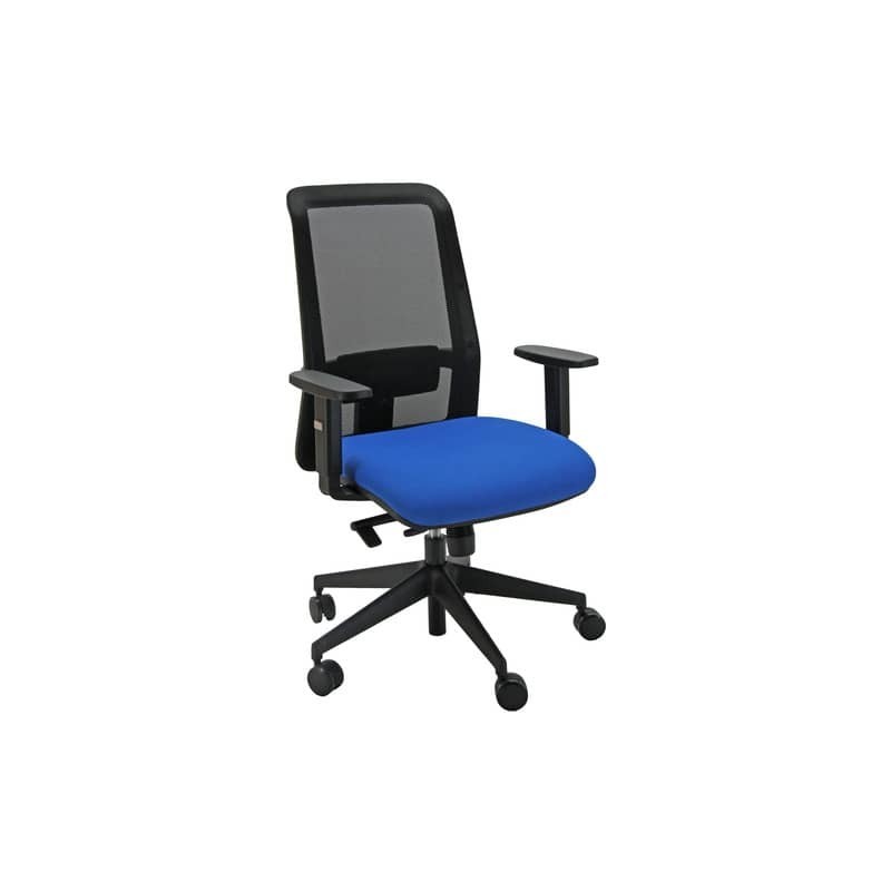 Sedia operativa girevole con schienale in rete PPL serie ECO synchro Jet Unisit blu - JEA/BR1/EB BLU