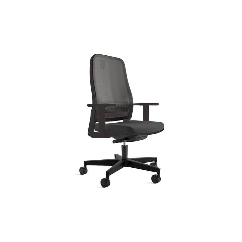 Sedia semidirezionale ergonomica rivestimento PPL ignifugo synchro Titan Unisit nero - TTN/BR2/IN