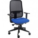 Sedia operativa girevole con schienale in rete rivestim. ignifugo synchro Blaze Unisit blu - BLYN/BR/IB