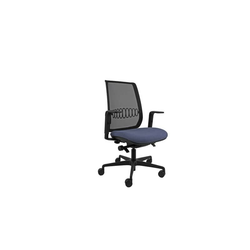 Sedia semidirezionale ergonomica rivestimento ignifugo synchro Aida Unisit blu - ADXPRO/BRF/IB