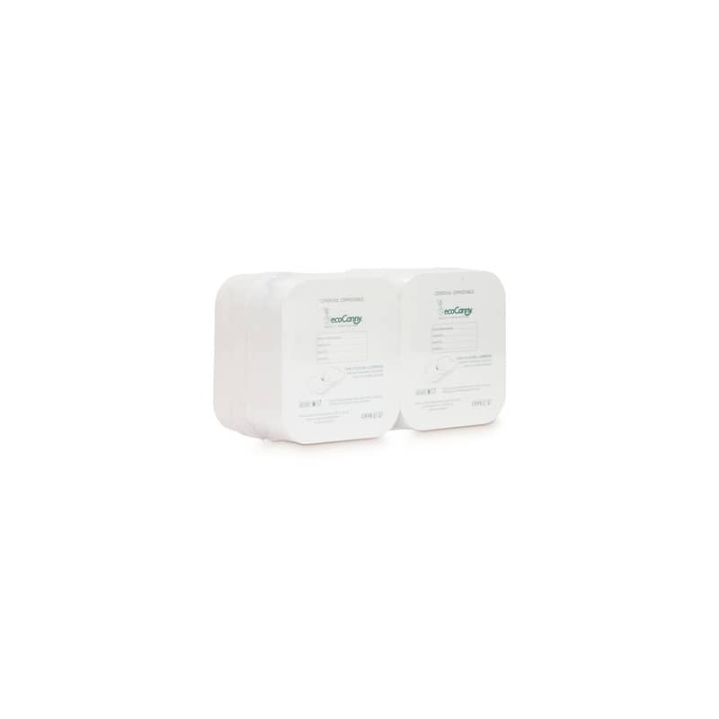 Coperchi per vaschette bio-compostabili ecoCanny Take Away in cartoncino bianco 15,5x14 cm - conf. 100 pz - ECO‐COP12