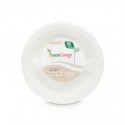 Piatti a 2 scomparti bio-compostabili ecoCanny Party bianco Ø225x22 mm conf. 50 pz - ECO‐008CA