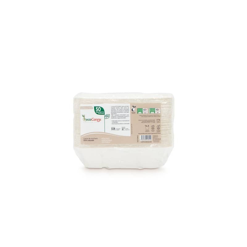 Vaschetta patatine bio-compostabile ecoCanny Take Away bianco 173x123x40 mm conf. 50 pz - ECO-T12PCA