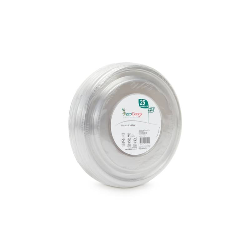 Coperchio per Ciotola ecoCanny Take Away ECO-205CA bianco Ø205 mm conf. 25 pz - ECO‐COP205CA