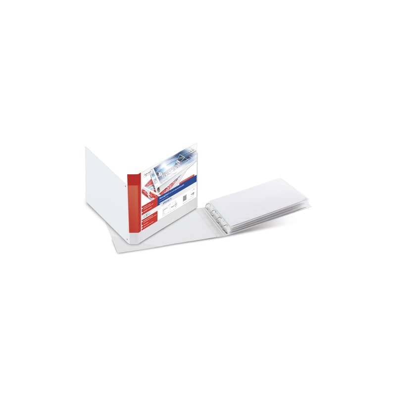 Raccoglitore personalizzabile Sei Rota Stelvio TI A3 orizzontale - 4 anelli D 50 mm bianco - dorso 7,5 cm - 36505001