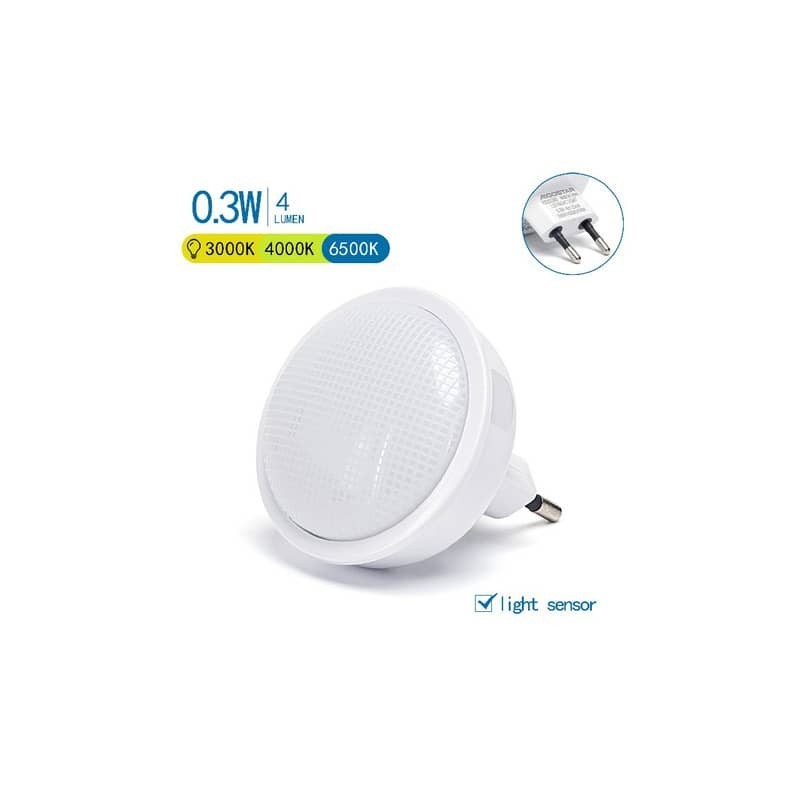 Luce notturna LED con sensore crepuscolare Aigostar ø58,3xØ65,2 mm - bianco - B10308BA1