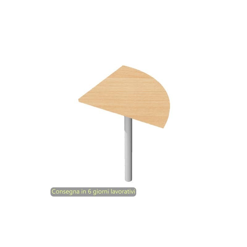 Raccordo angolare 90° con gamba grigio alluminio per scrivanie Artexport Presto 80x80xH.69,5 cm faggio - 313-11_6