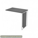 Allungo 80x50xH.74,4 cm destro/sinistro gamba metallo bianca Blade Artexport piano antracite - 471-T-AN