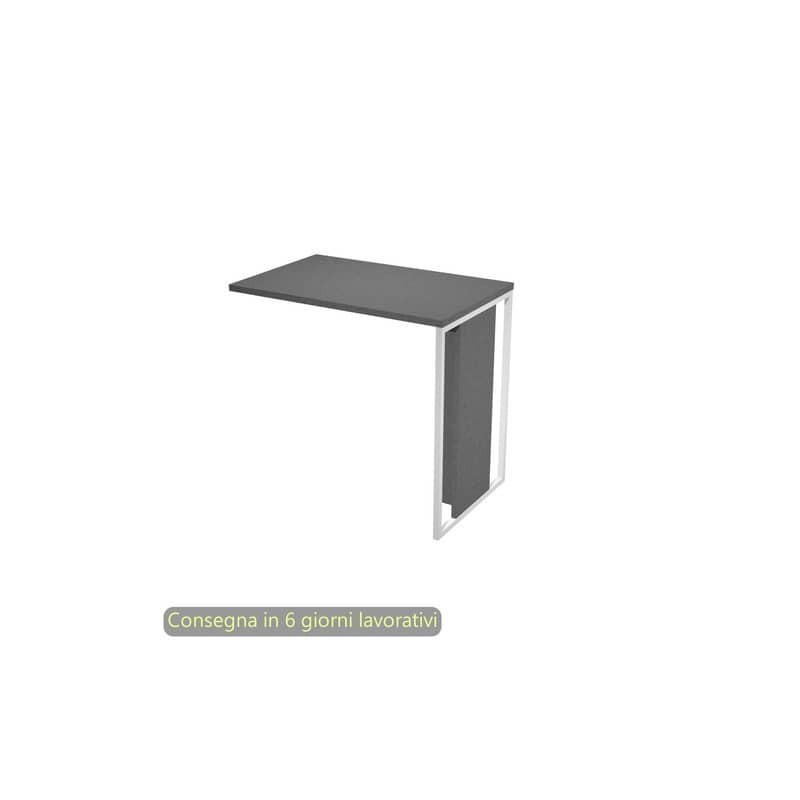 Allungo 80x50xH.74,4 cm destro/sinistro gamba metallo bianca Blade Artexport piano antracite - 471-T-AN