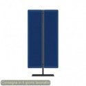 Piantana mobile in metallo nero con 2 pannelli fonoassorbenti blu Moody Artexport 83,8xH.140 cm BSJ12-IT+BSAM-AQ