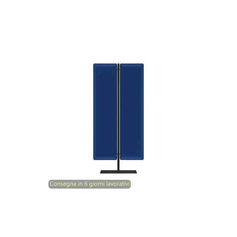 Piantana mobile in metallo nero con 2 pannelli fonoassorbenti blu Moody Artexport 83,8xH.140 cm BSJ12-IT+BSAM-AQ