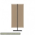 Piantana mobile in metallo nero con 2 pannelli fonoassorbenti avorio Moody Artexport 83,8xH.160 cm BSJ14-IB+BSAM-AQ