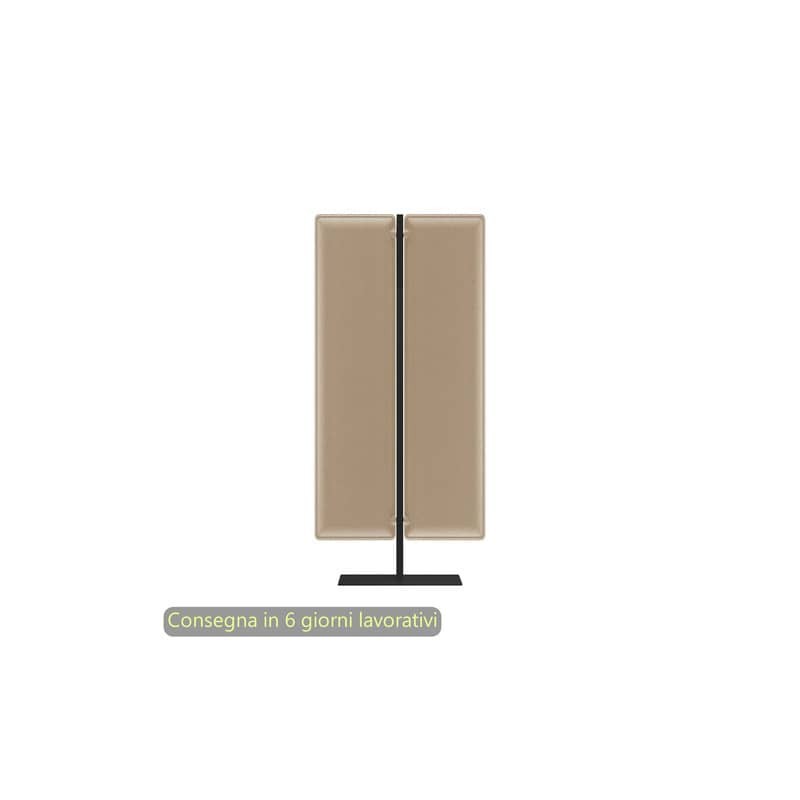 Piantana mobile in metallo nero con 2 pannelli fonoassorbenti avorio Moody Artexport 83,8xH.160 cm BSJ14-IB+BSAM-AQ