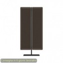 Piantana mobile in metallo nero con 2 pannelli fonoassorbenti antracite Moody Artexport 83,8xH.160 cm BSJ14-IR+BSAM-AQ