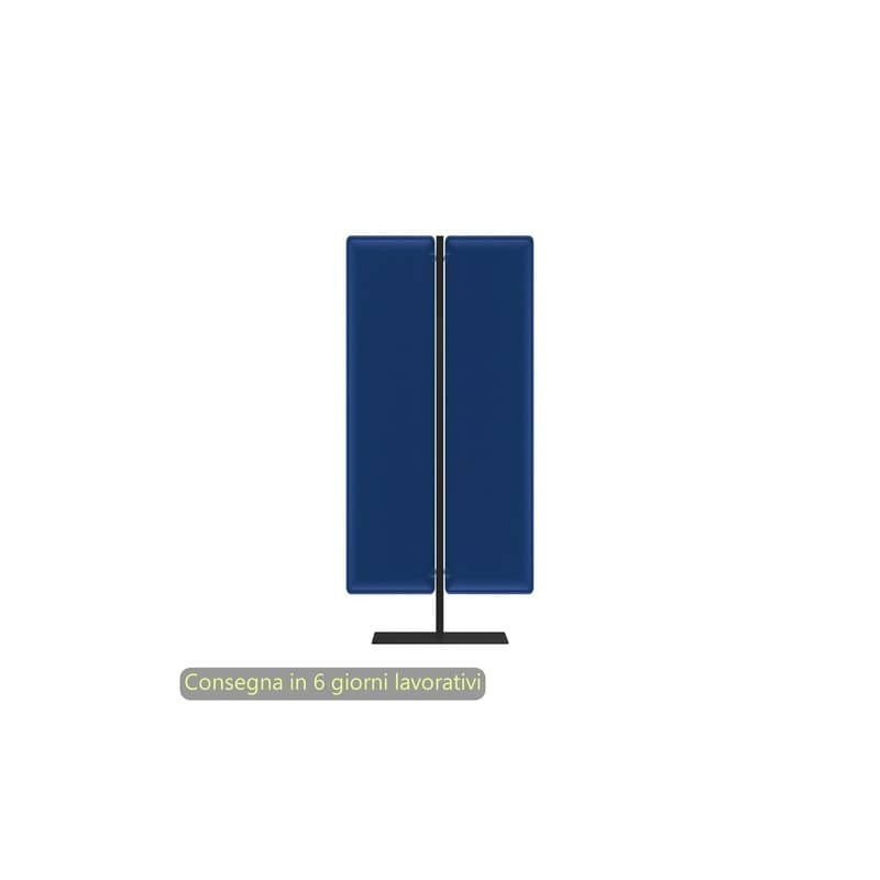 Piantana mobile in metallo nero con 2 pannelli fonoassorbenti blu Moody Artexport 83,8xH.180 cm BSJ16-IT+BSAM-AQ
