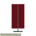 Piantana mobile in metallo nero con 2 pannelli fonoassorbenti rossi Moody Artexport 83,8xH.180 cm BSJ16-IC+BSAM-AQ