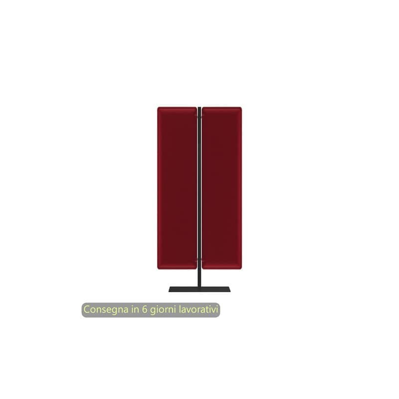 Piantana mobile in metallo nero con 2 pannelli fonoassorbenti rossi Moody Artexport 83,8xH.180 cm BSJ16-IC+BSAM-AQ