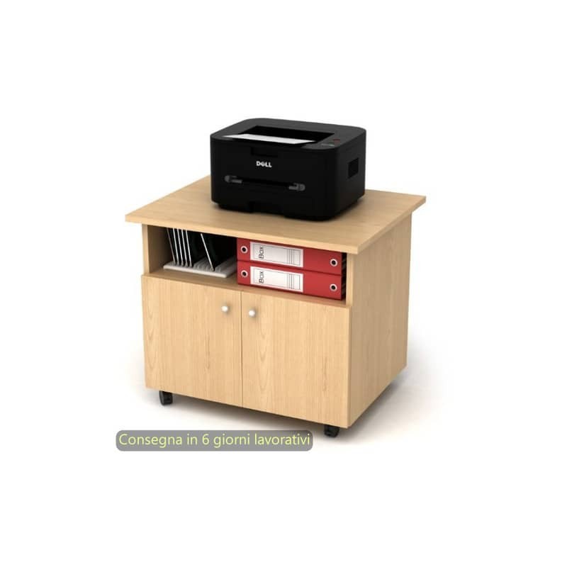 Mobile porta stampante su ruote 68x53xH.60 cm Artexport noce chiaro CD-621/4