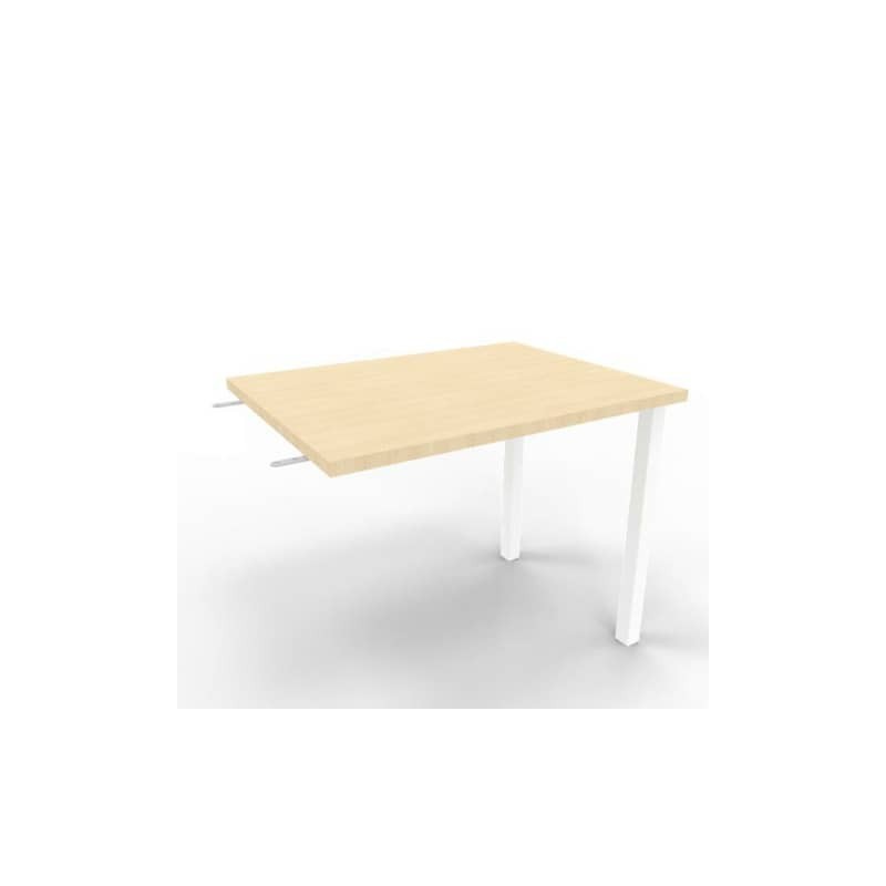 Dattilo scrivania sospeso piano rovere 80x60xH.75 cm gamba sez. quadrata in acciaio bianco Practika ECDM080-RK-I
