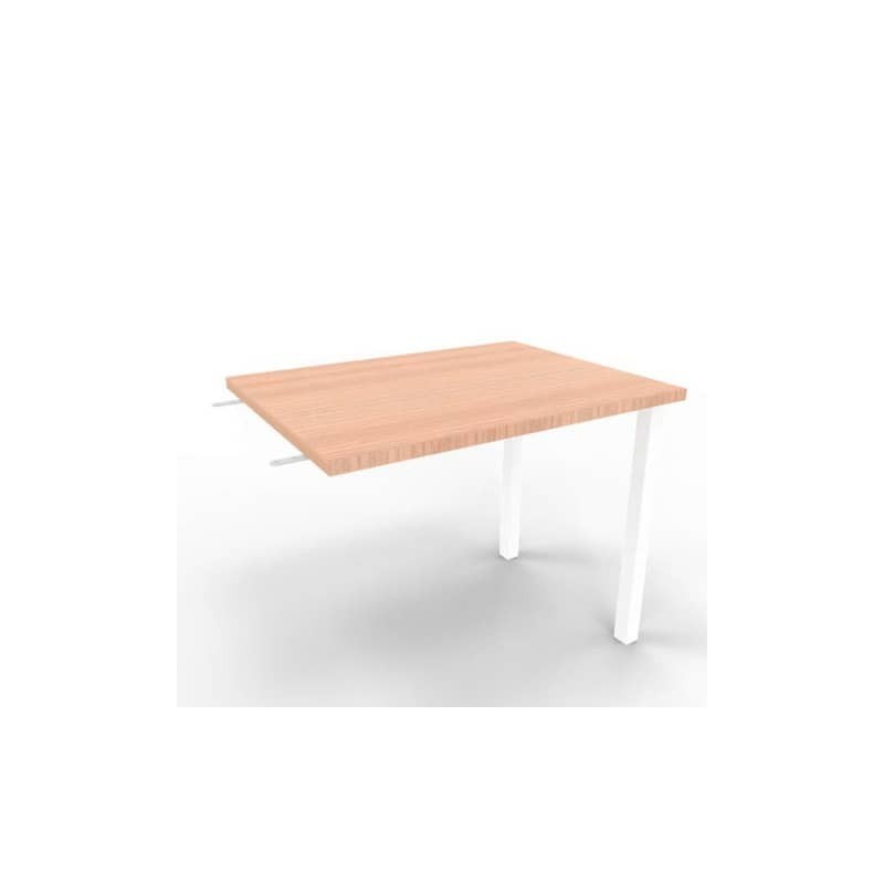 Dattilo scrivania sospeso piano noce canaletto 80x60xH.75 cm gamba sezione quadrata in acciaio bianco Practika