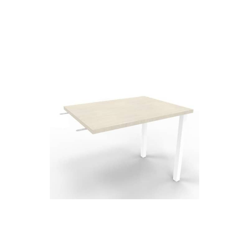 Dattilo scrivania sospeso piano cemento 80x60xH.75 cm gamba sez. quadrata in acciaio bianco Practika ECDM080-CL-I