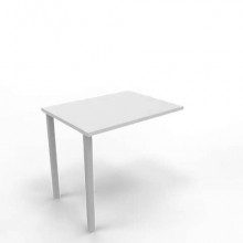 Dattilo scrivania sospeso piano grigio 80x60xH.75 cm gamba sez. quadrata in acciaio argento Practika ECDM080-GR-A