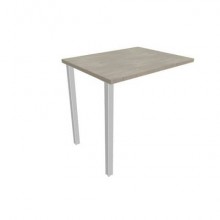Dattilo scrivania sospeso piano cemento 80x60xH.75 cm gamba sez. quadrata in acciaio argento Practika ECDM080-CL-A