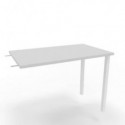 Dattilo scrivania sospeso piano grigio 100x60xH.75 cm gamba sez. quadrata in acciaio bianco Practika ECDM100-GR-I