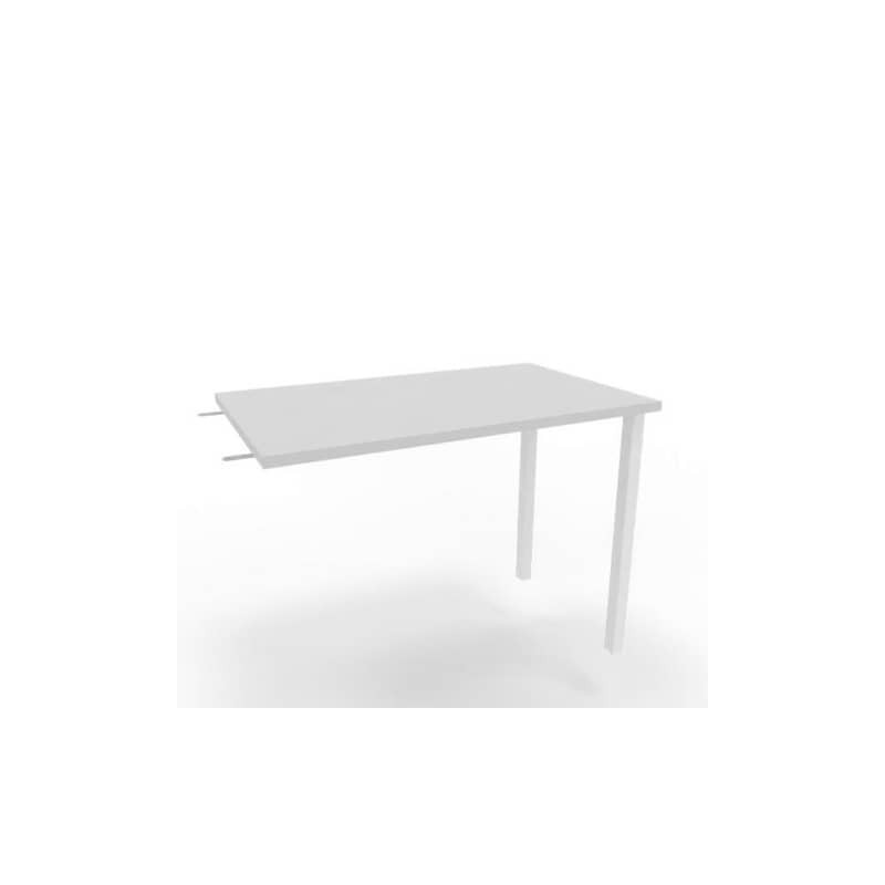 Dattilo scrivania sospeso piano grigio 100x60xH.75 cm gamba sez. quadrata in acciaio bianco Practika ECDM100-GR-I