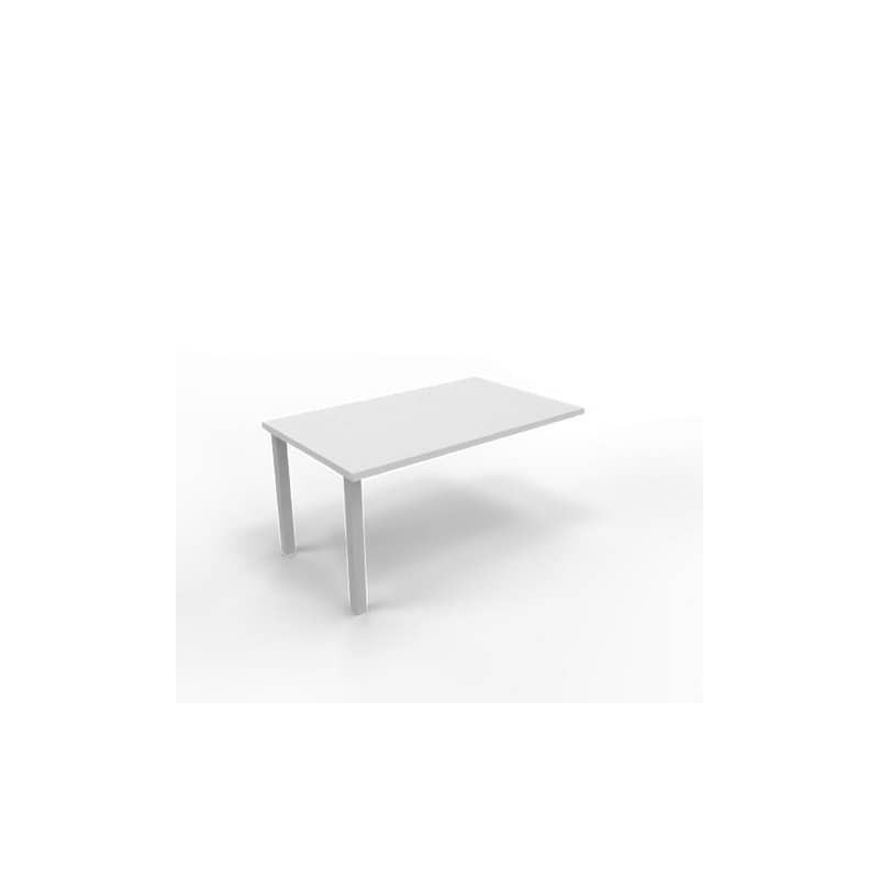 Dattilo scrivania sospeso piano grigio 100x60xH.75 cm gamba sez. quadrata in acciaio argento Practika ECDM100-GR-A