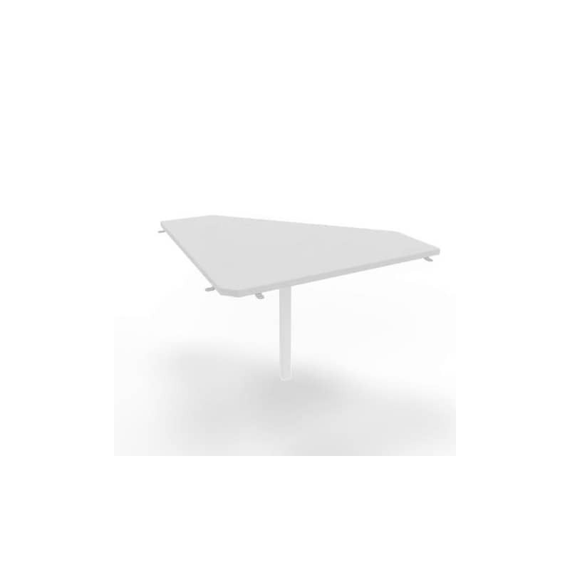Raccordo 90° piano grigio 84x84xH.75 cm gamba in acciaio bianco per scrivanie Practika P1 Quadrifoglio ECRA9001-GR-I