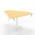 Raccordo 90° piano faggio 84x84xH.75 cm gamba in acciaio bianco per scrivanie Practika P3 Quadrifoglio ECRA9003-FA-I