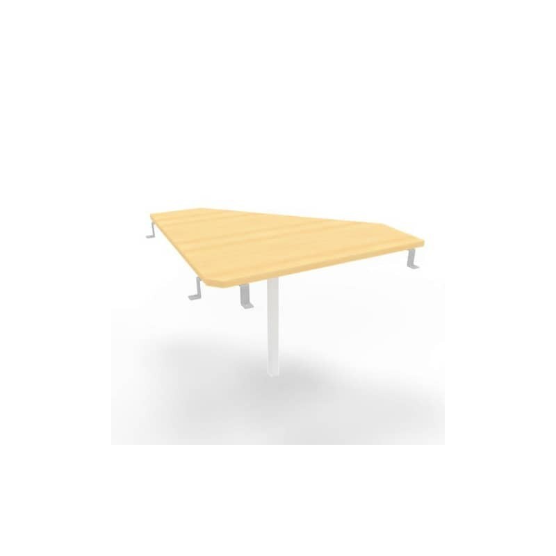 Raccordo 90° piano faggio 84x84xH.75 cm gamba in acciaio bianco per scrivanie Practika P3 Quadrifoglio ECRA9003-FA-I