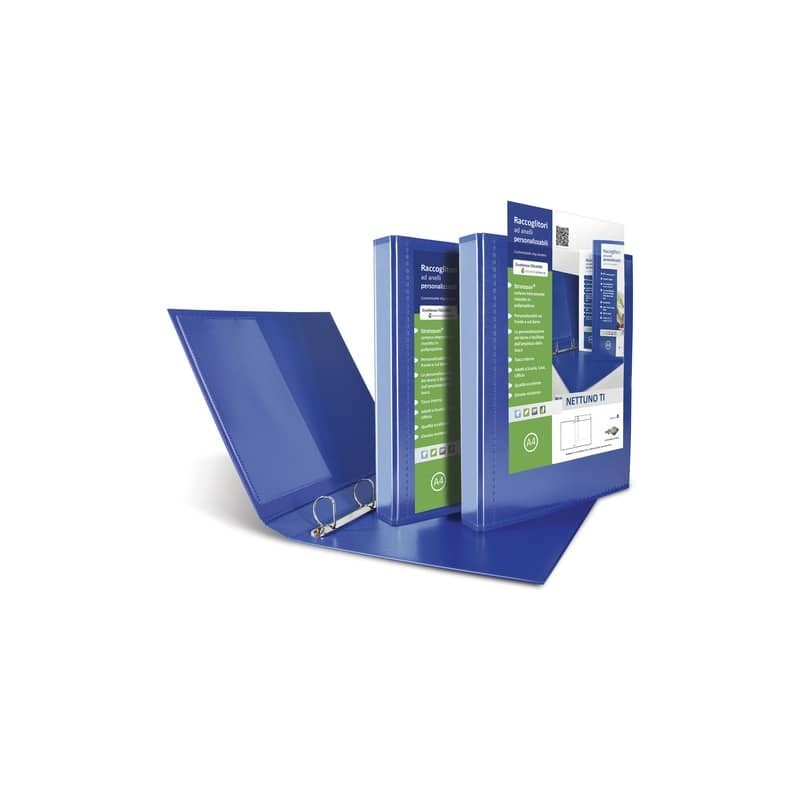 Raccoglitore personalizzabile Sei Rota Nettuno TI - 4 anelli a D 50 mm - A4 blu - dorso 7 cm - 36835047