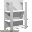 Libreria media a giorno 3 ripiani 100x38,6xH.123,6 cm Artexport bianco 15115/3