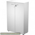 Mobile medio con ante con serratura 80x35xH.120 cm 2 ripiani Presto Artexport bianco - 035-69M/3