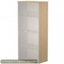 Mobile alto con ante in vetro satinato 80x35xH.180 cm 3 ripiani Presto Artexport rovere - 038-39-75G/C